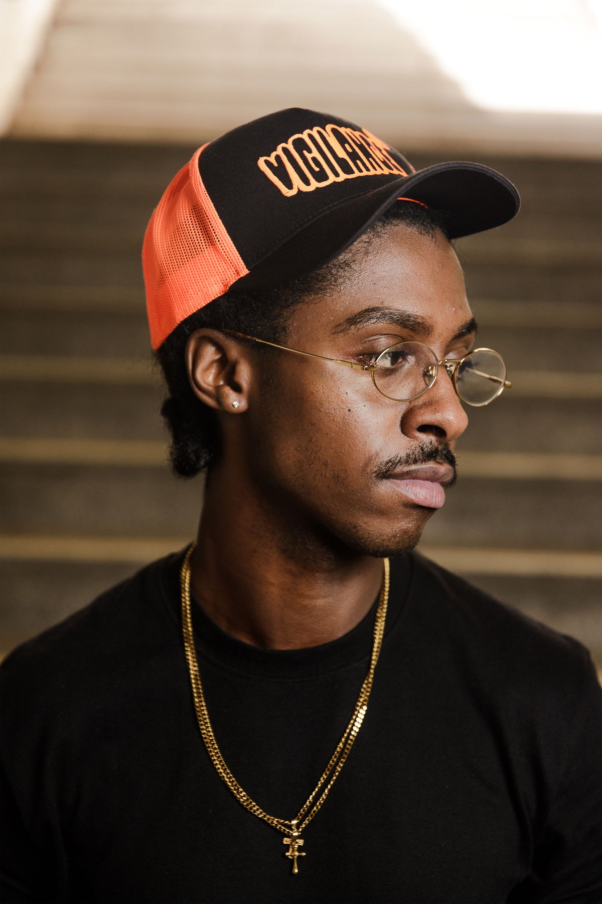 VIGILANCE ORANGE TRUCKER CAP