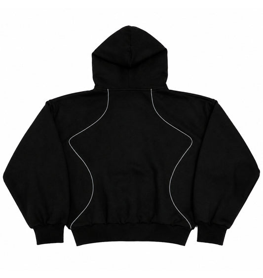 BLACK REFLECTIVE TRACKSUIT HOODIE