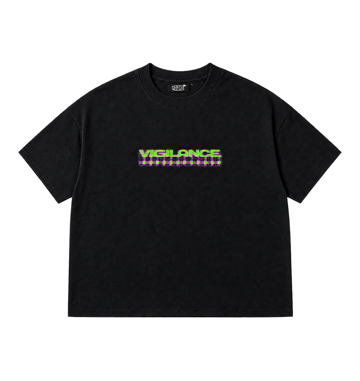 BLACK CHECKERED T-SHIRT