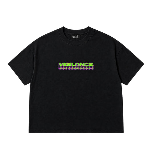 BLACK CHECKERED T-SHIRT