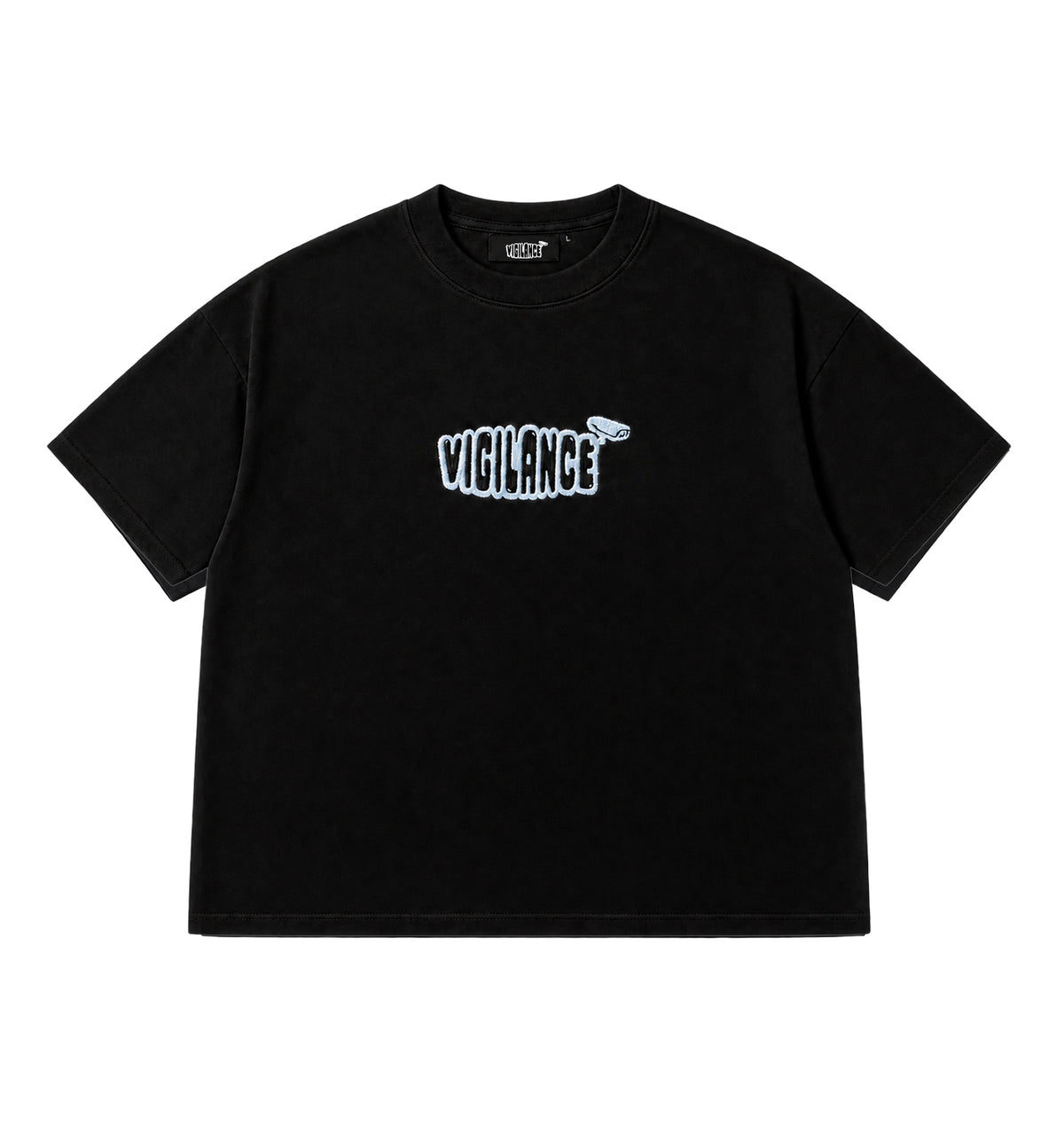 BLACK EMBROIDERED T-SHIRT
