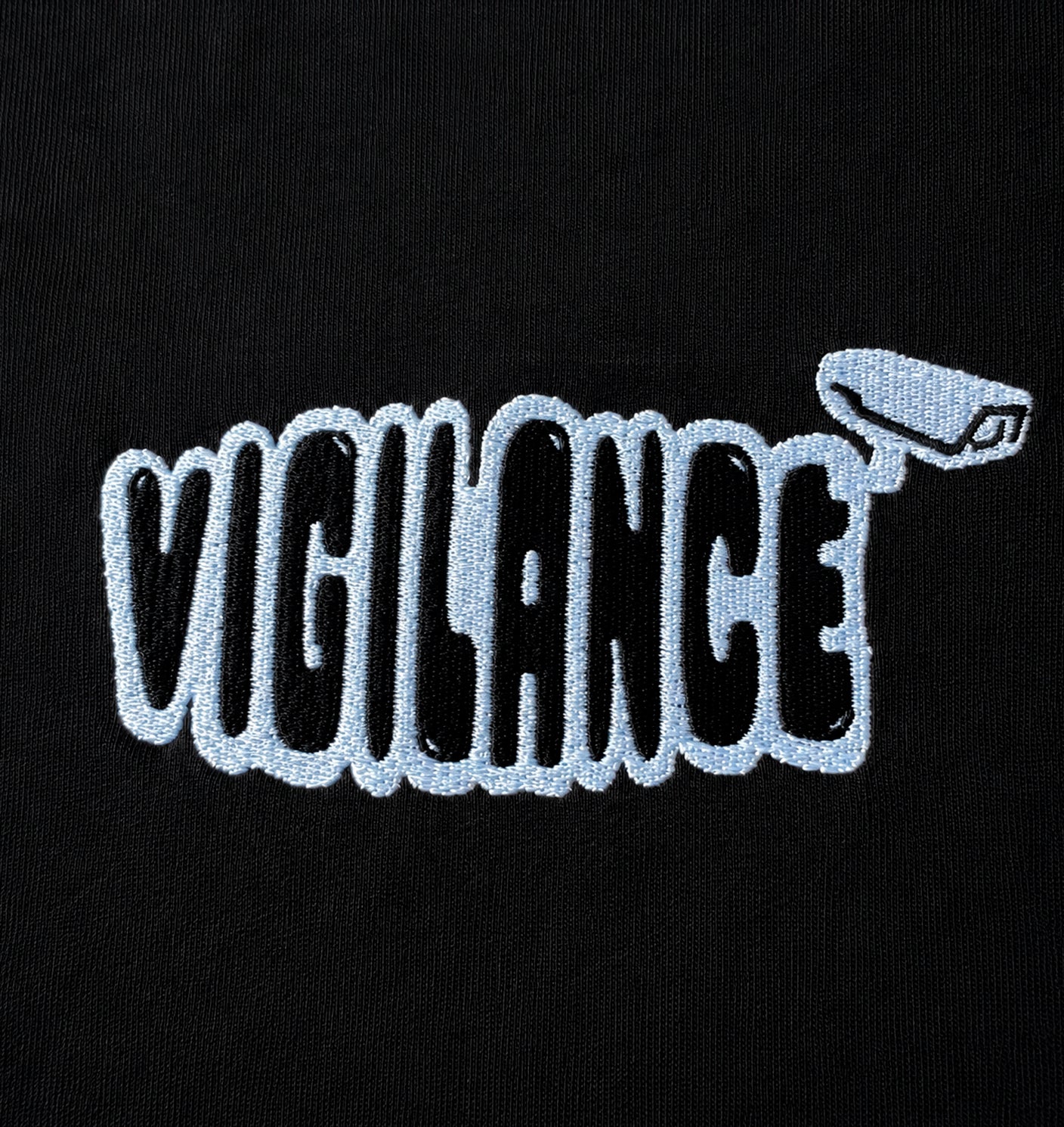 BLACK EMBROIDERED T-SHIRT