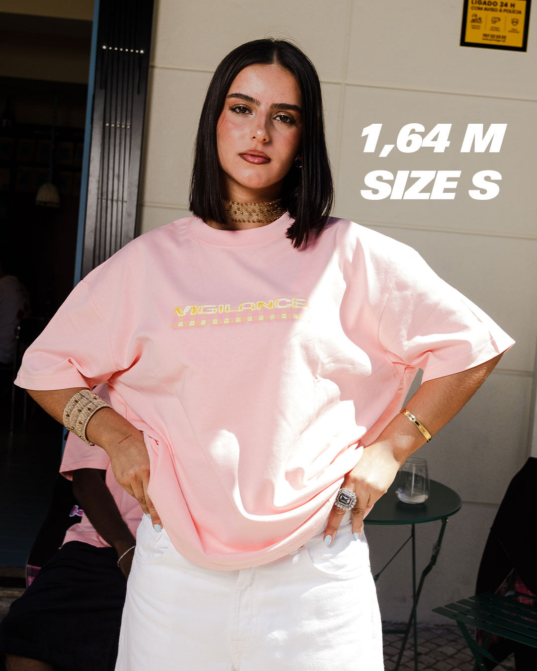 PINK CHECKERED T-SHIRT
