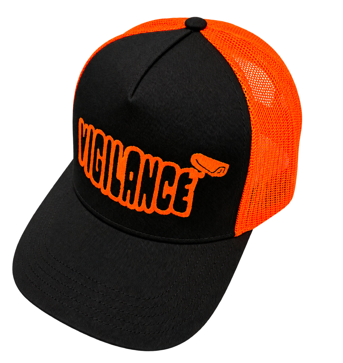 VIGILANCE ORANGE TRUCKER CAP