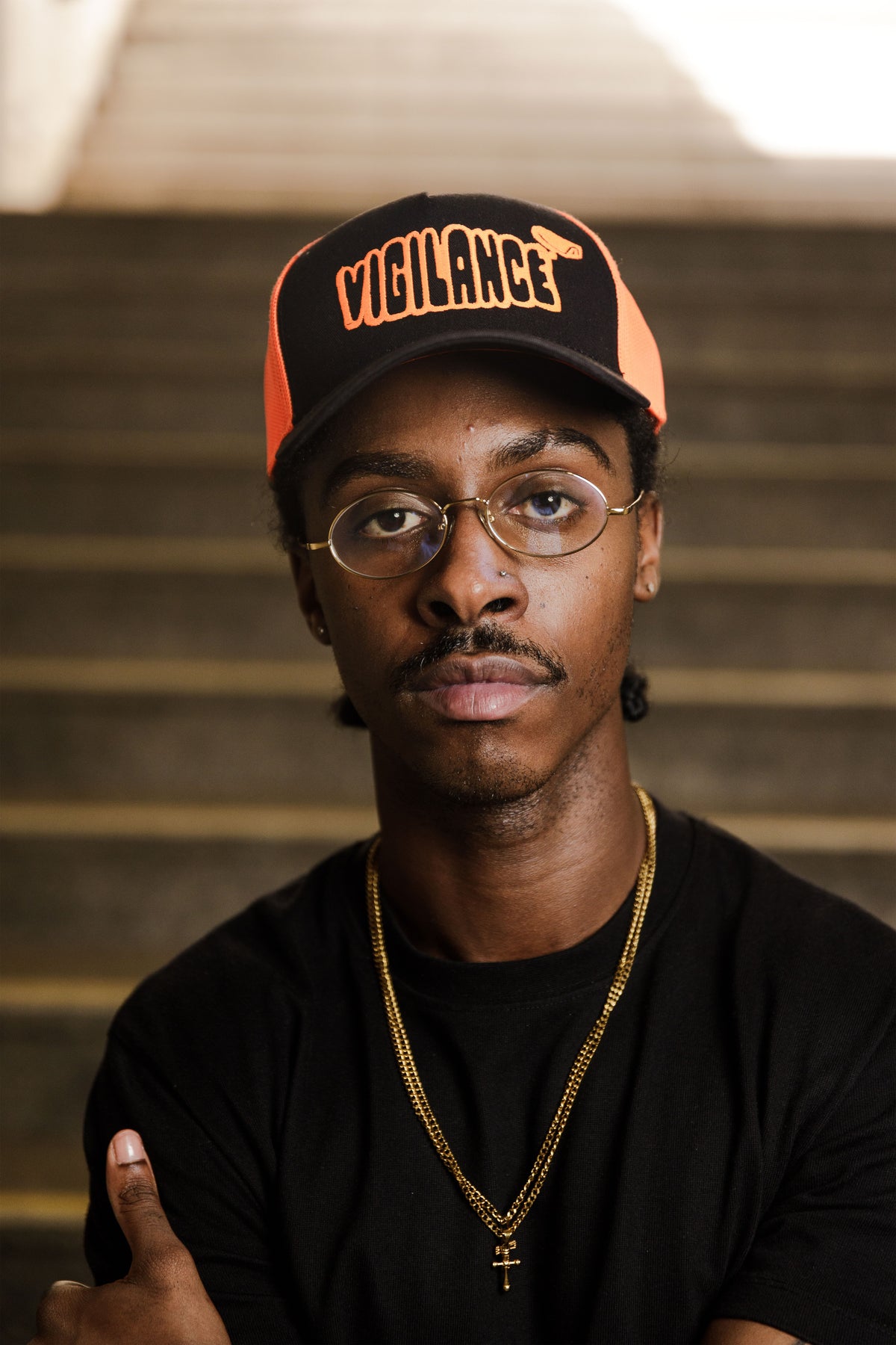 VIGILANCE ORANGE TRUCKER CAP