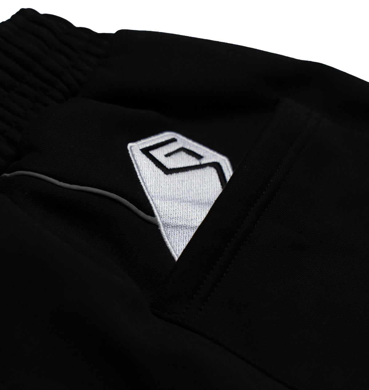 BLACK REFLECTIVE TRACKSUIT PANTS