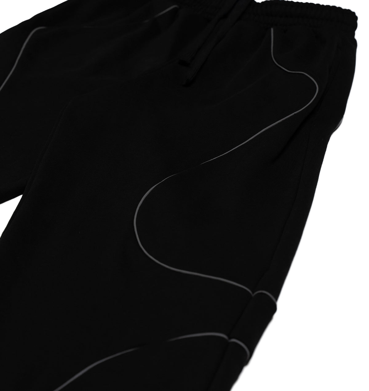BLACK REFLECTIVE TRACKSUIT PANTS