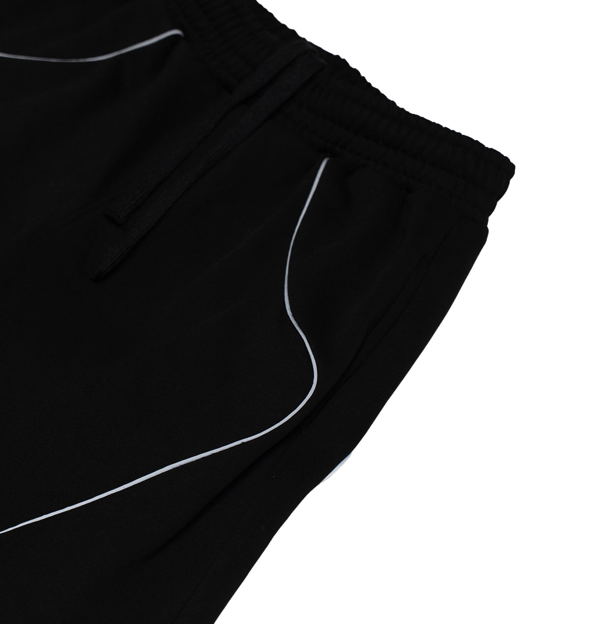 BLACK REFLECTIVE TRACKSUIT PANTS