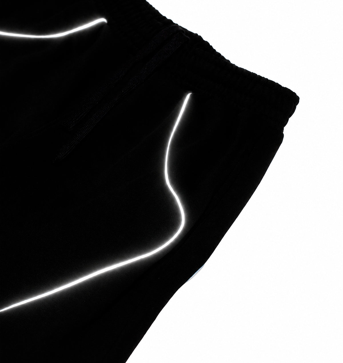 BLACK REFLECTIVE TRACKSUIT PANTS