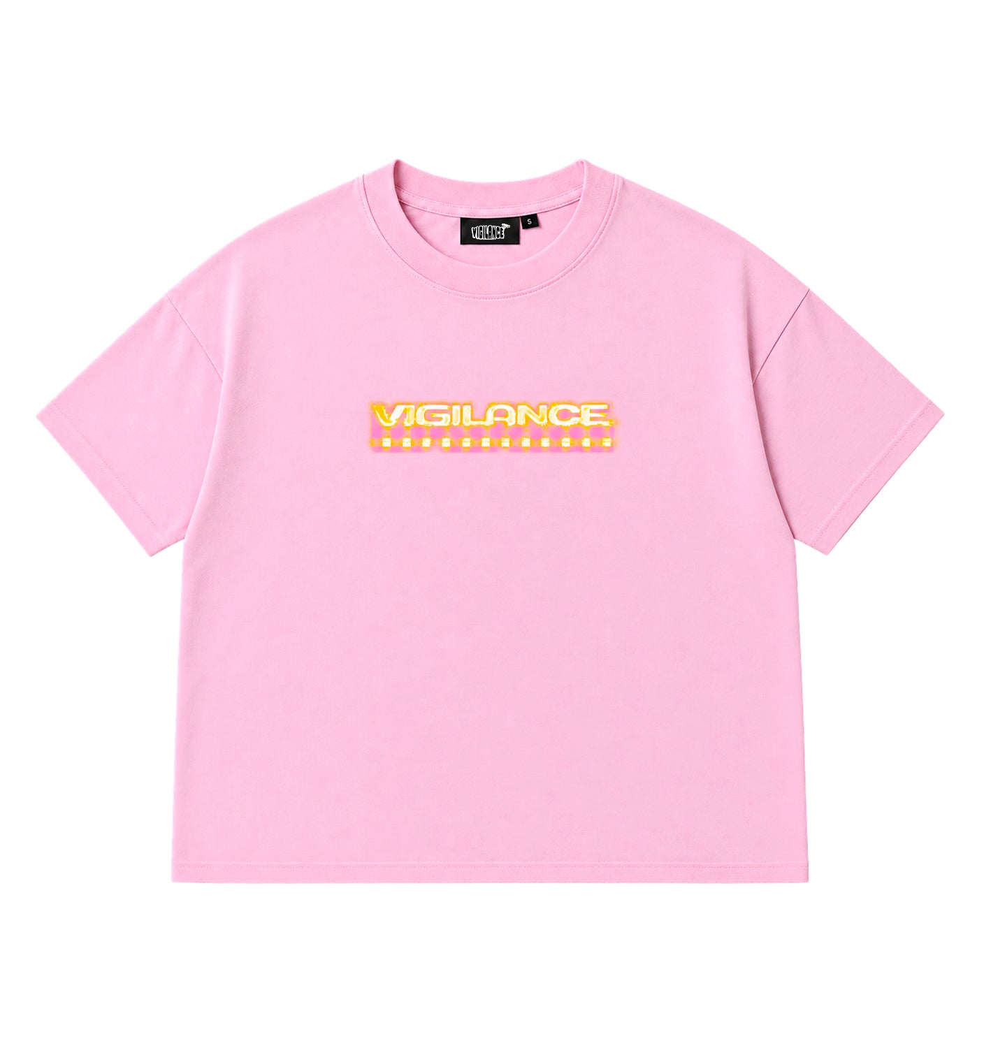 PINK CHECKERED T-SHIRT