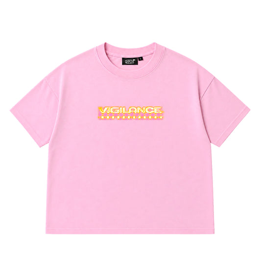 PINK CHECKERED T-SHIRT