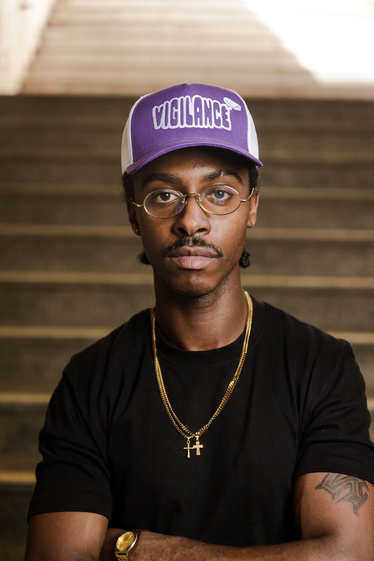 VIGILANCE PURPLE TRUCKER CAP