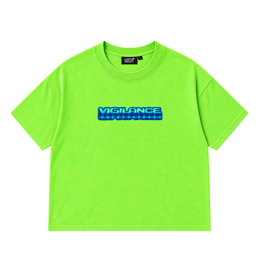 LIME CHECKERED T-SHIRT
