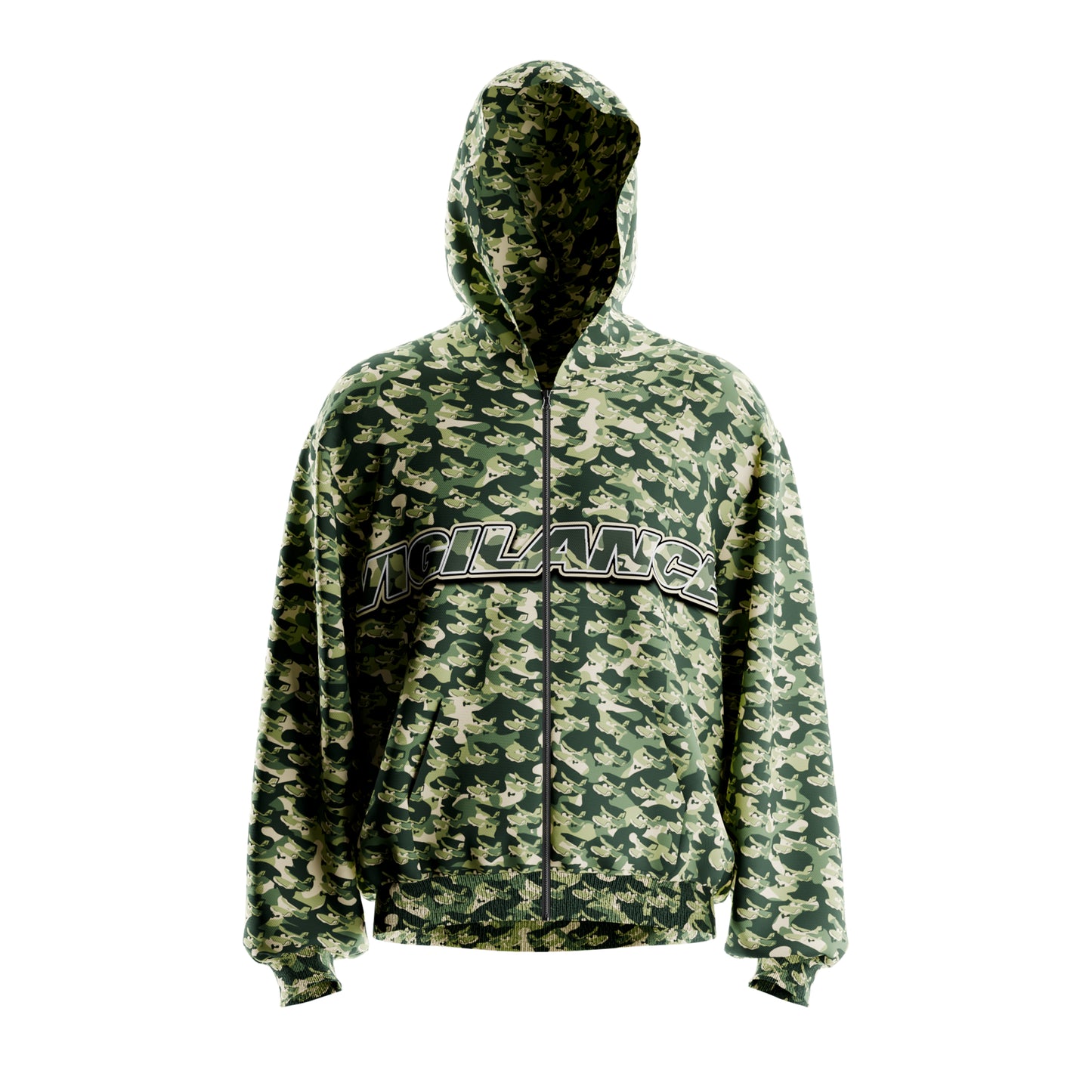 VIGILANCE CAMO ZIP-UP HOODIE