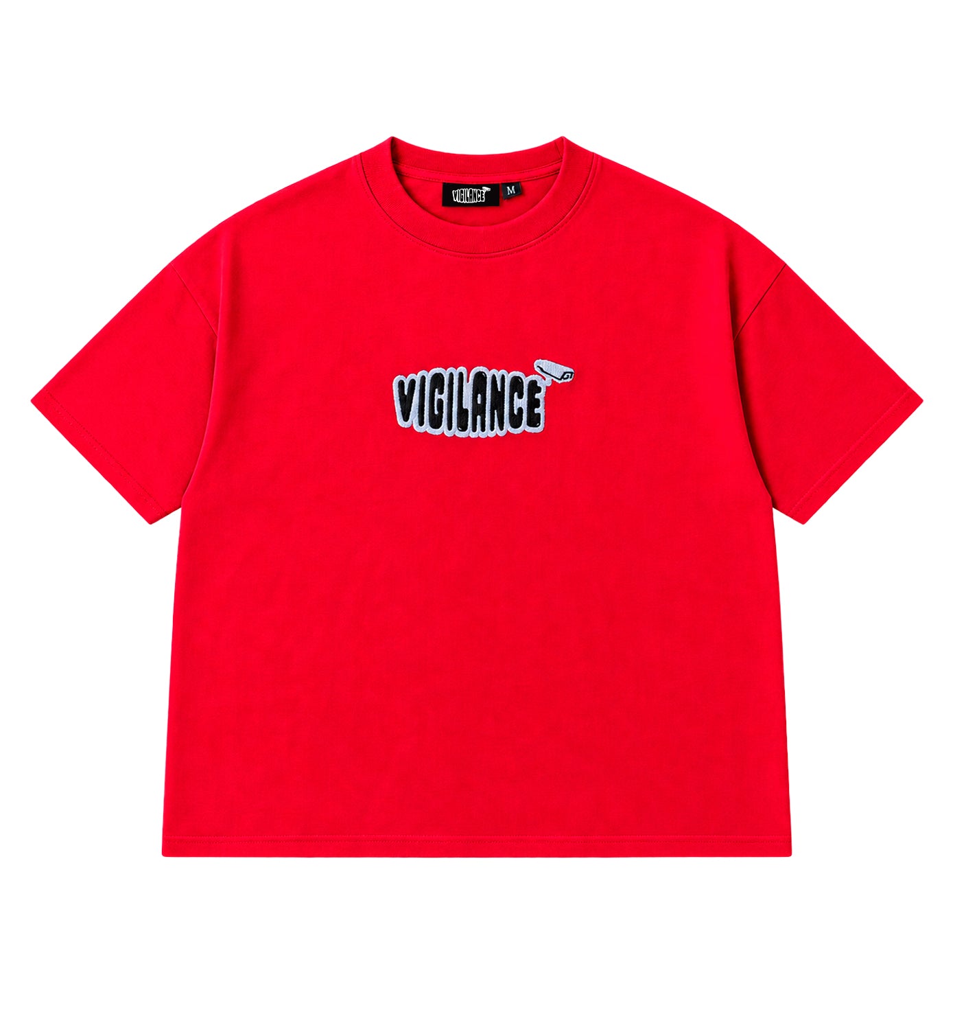 RED EMBROIDERED T-SHIRT