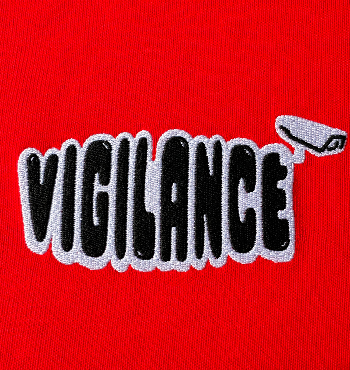 RED EMBROIDERED T-SHIRT